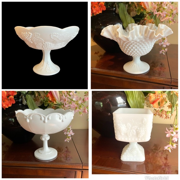 Vintage Fenton Art Glass Amberina Thumbprint 6.25 in Footed Compote UV Glow - Picture 10 of 16